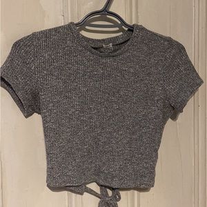 grey garage open back tie top